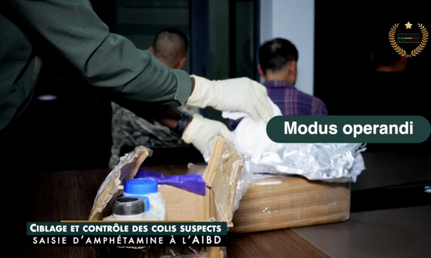 CIBLAGE ET CONTRÔLE DES COLIS SUSPECTS : SAISIE D&rsquo;AMPHÉTAMINE À L&rsquo;AIBD